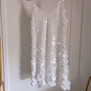 White pailette sequin dress